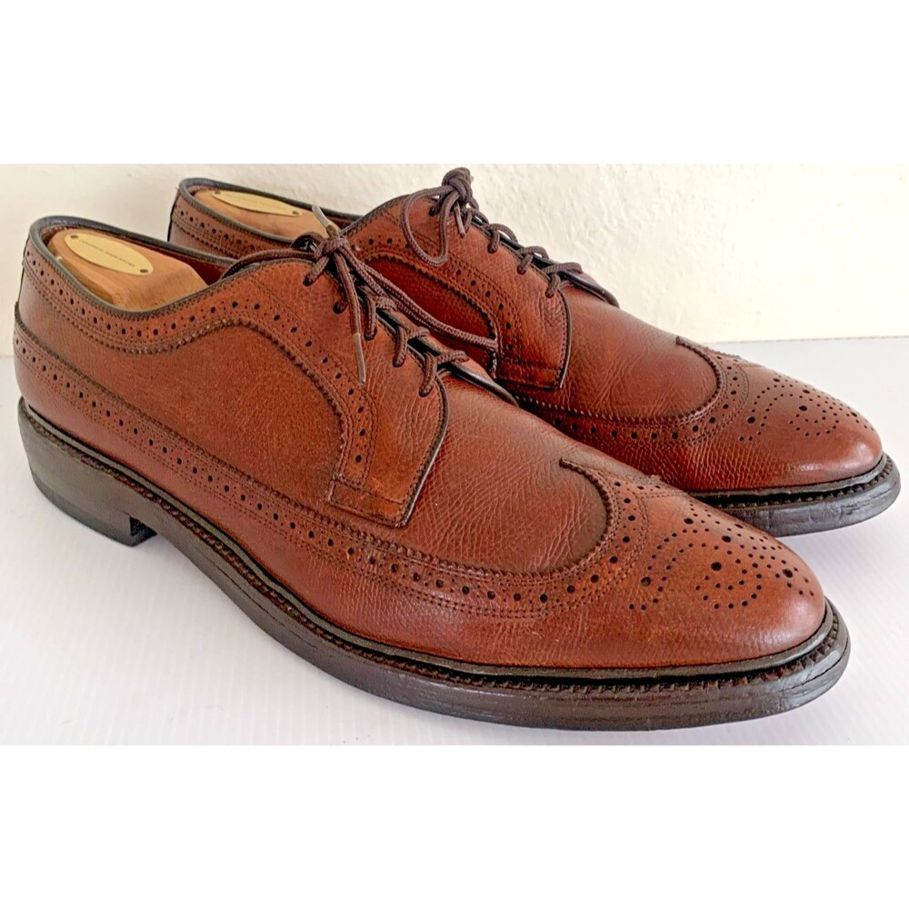 Allen Edmonds MacNeil 9157 Pebble Brown Blucher Longwing Brogue Shoes Size 11 AA